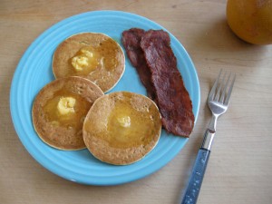 Pancakes and Bacon with orange butter